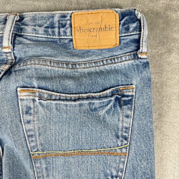 Abercrombie Kids Blue Jeans Size 14 Straight Leg 100% Cotton Denim - Picture 8 of 12